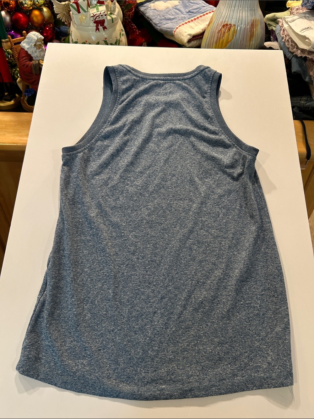 Nike Heathered Blue Tank Top with White Swoosh - Picture 3 of 3